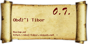 Obál Tibor névjegykártya